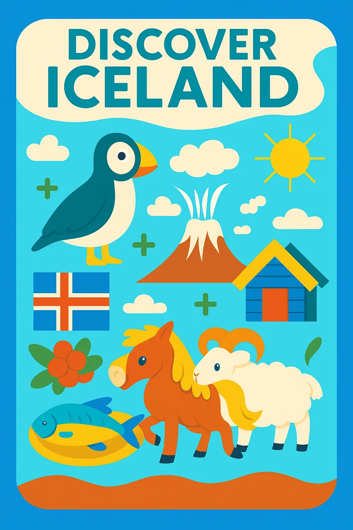 Free “Discover Iceland” Poster – European Wall Art Printable (A4 & US Letter PDF) product image (1)