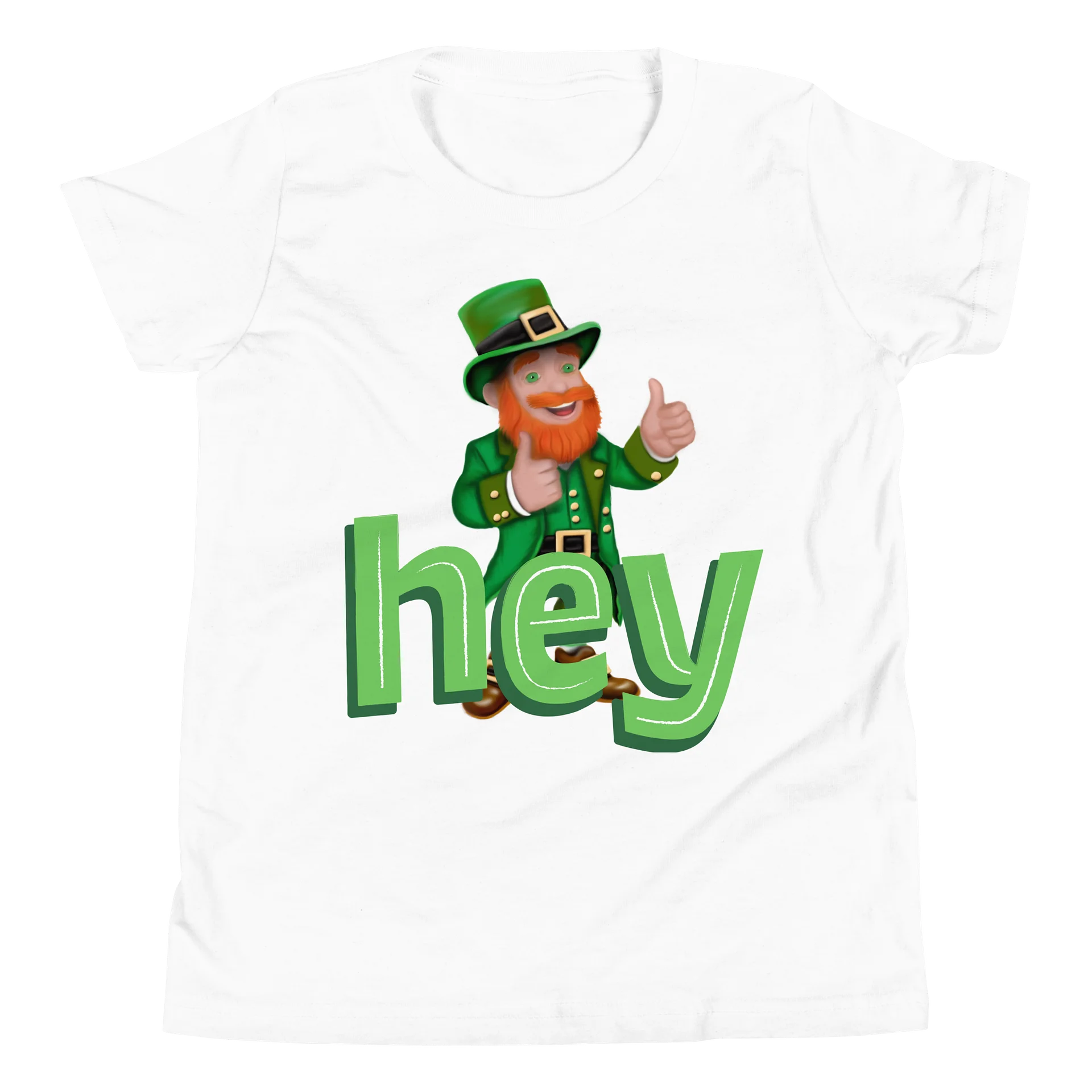 "hey" Leprechaun T-Shirt. Youth Short Sleeve T-Shirt product image (1)