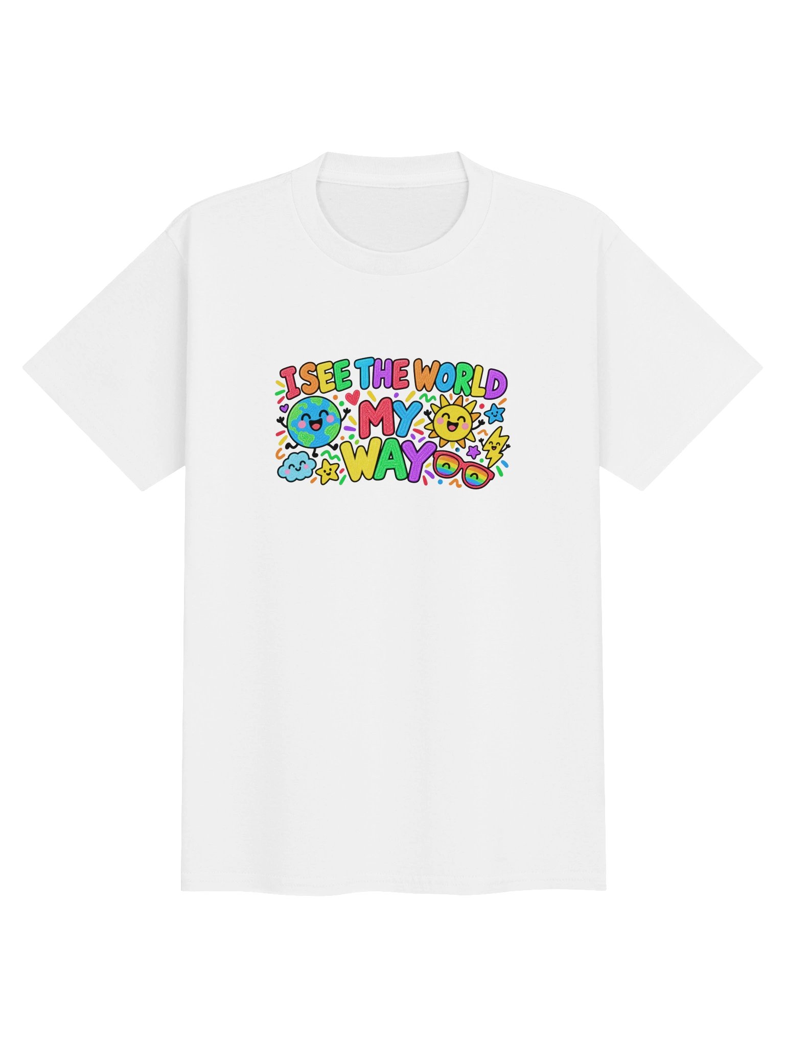 "I see the world my way" Kids Tshirt white product image (1)