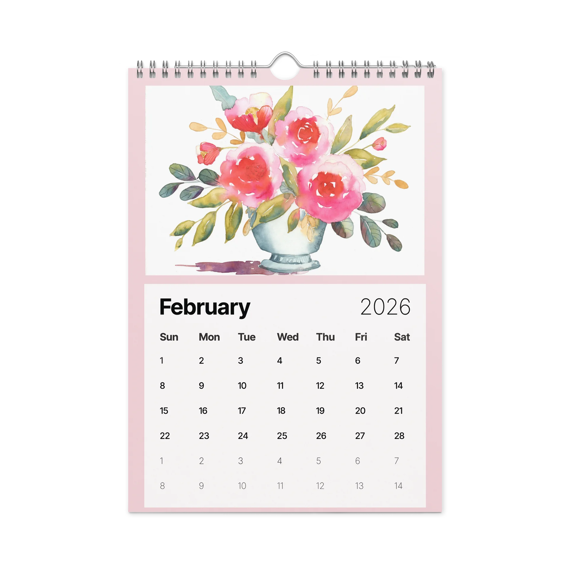 Watercolor Blooms 2026 Wall Calendar product image (5)