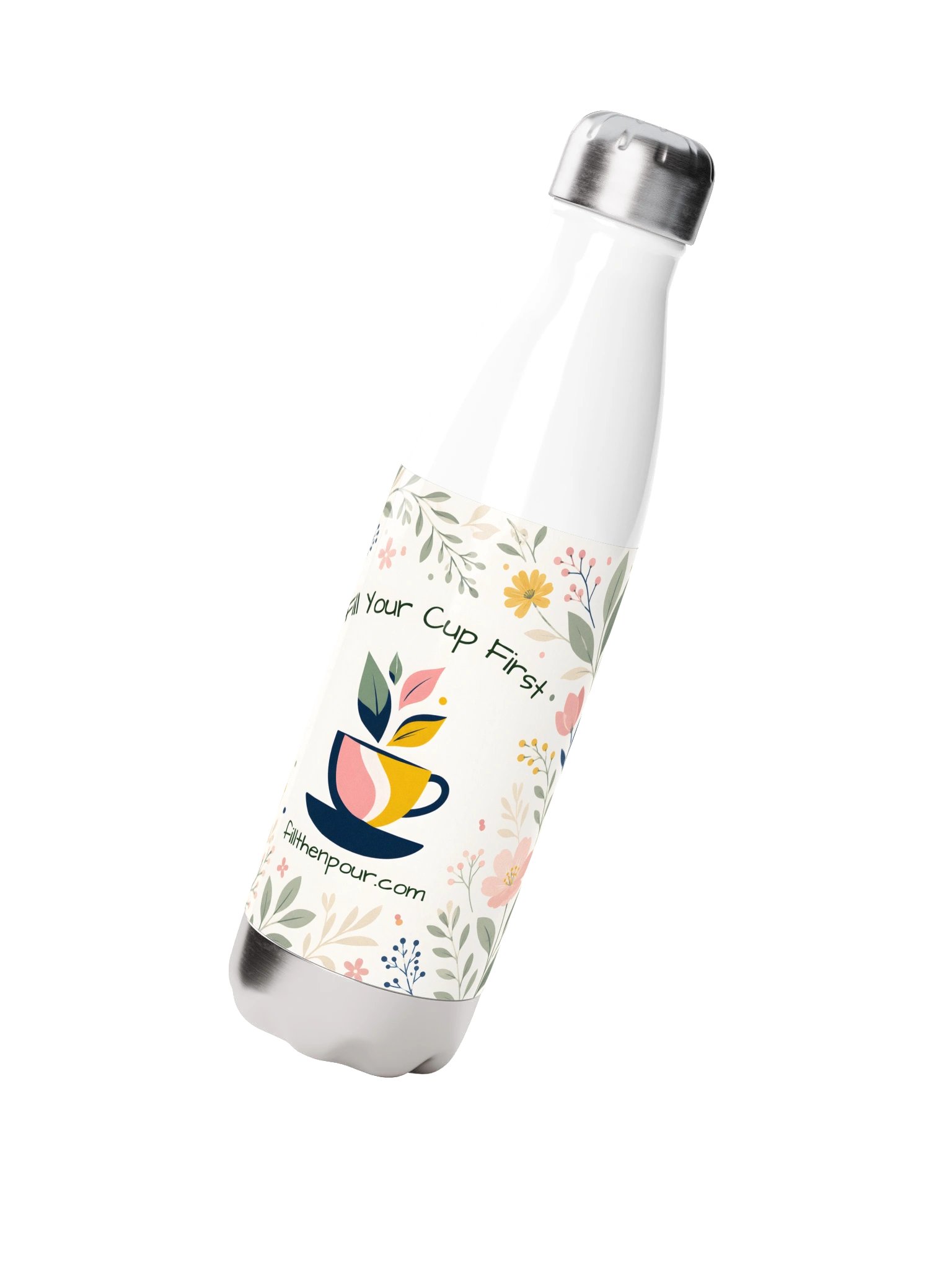 Floral Fill Your Cup First Insulated Water Bottle product image (2)