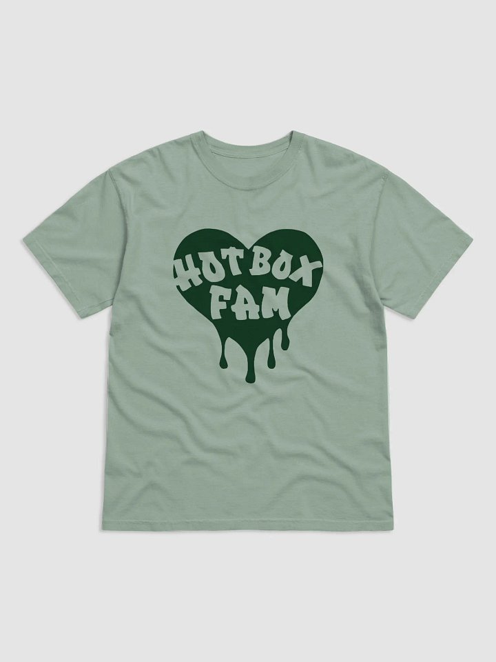 UNISEX HOT BOX FAM TRANSPARENT DARK GREEN LOGO TEE product image (1)