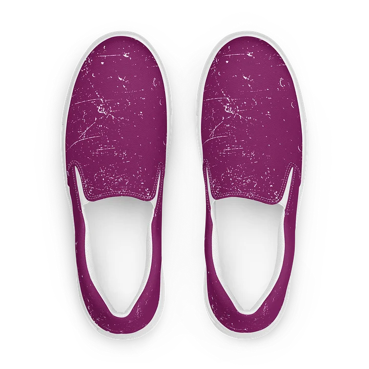 "A39" Magenta Speckle Men's Slip-On Canvas Shoes product image (1)