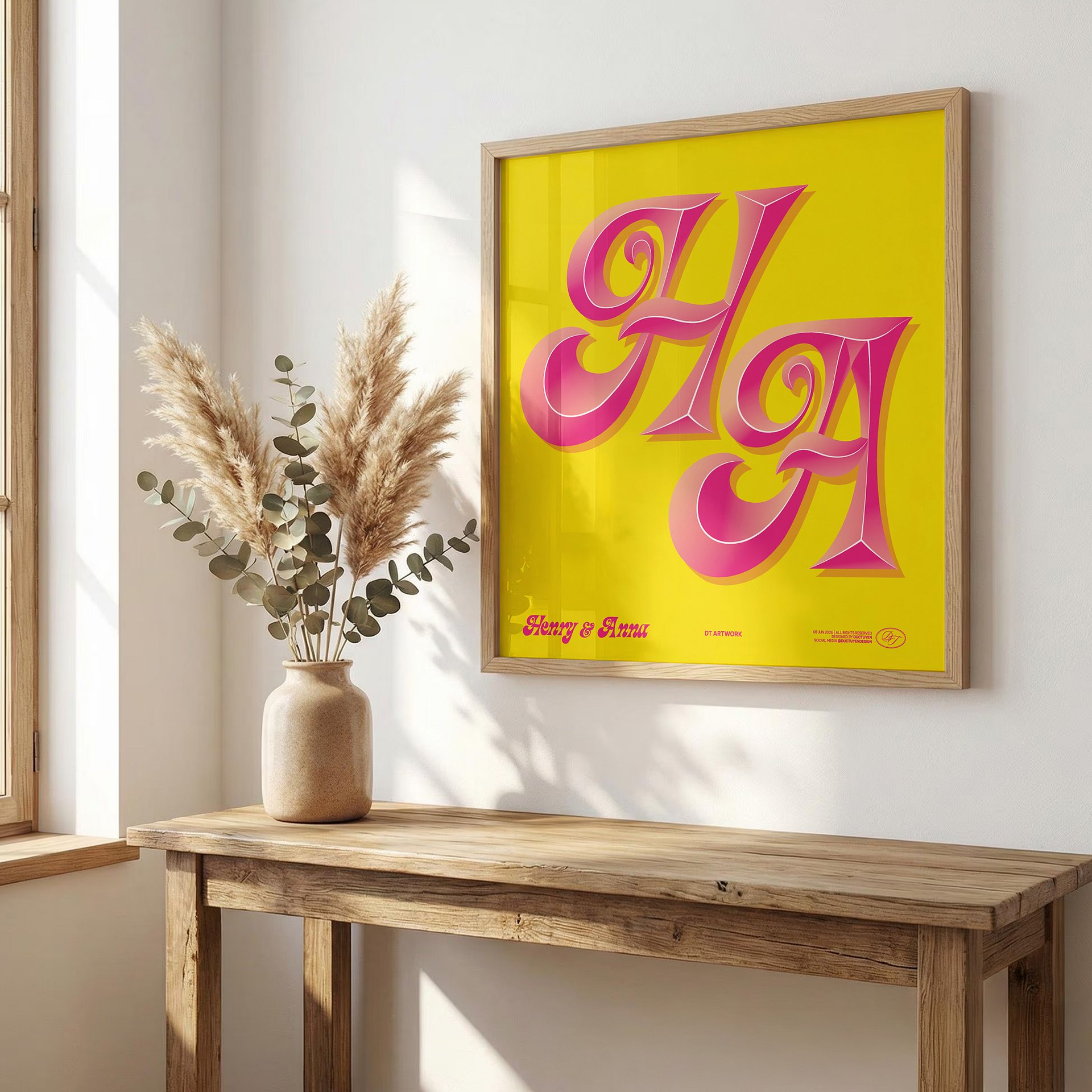 Custom Retro Name Letter Art Print product image (12)