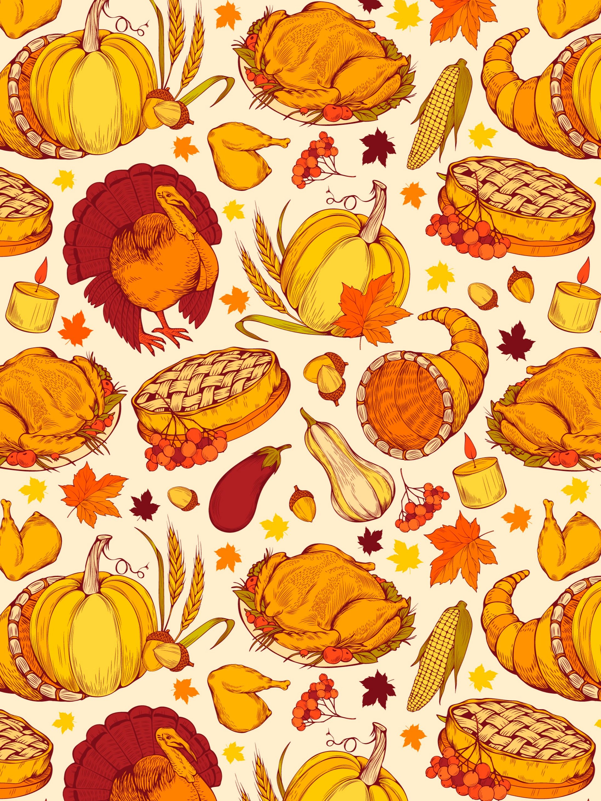 Traditional Thanksgiving Single Seamless Pattern product image (2)