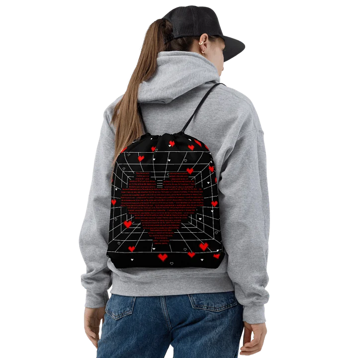 Deep Love VR Pixel Heart Drawstring Bag product image (1)