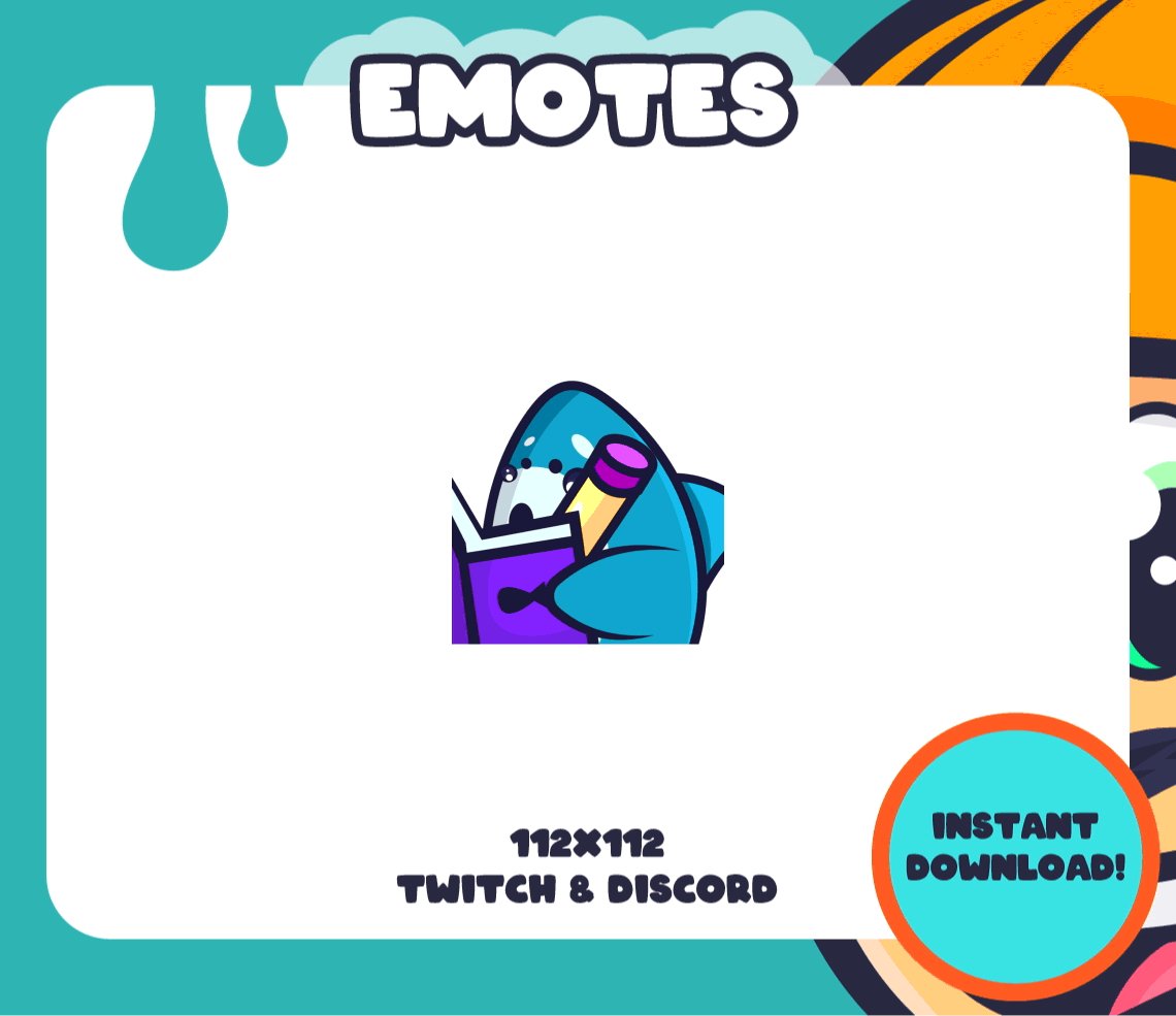*Animated* Shark Notes Emote product image (1)
