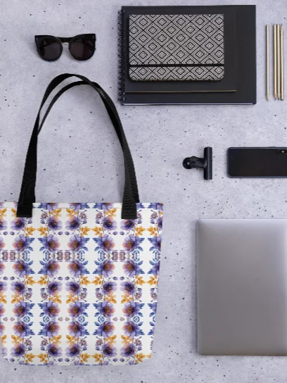 Bag Florales Aquarell-Muster Lila & Goldbraun product image (2)