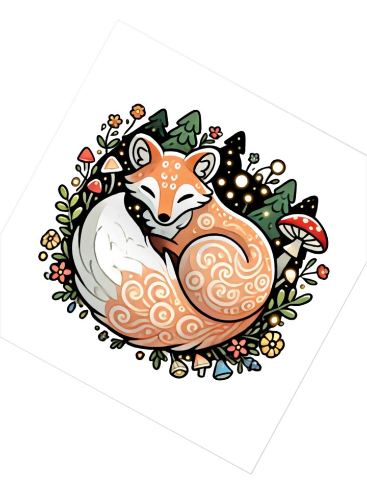 Adorable Fox in a Whimsical Forest Kiss Cut Stickers. product image (2)