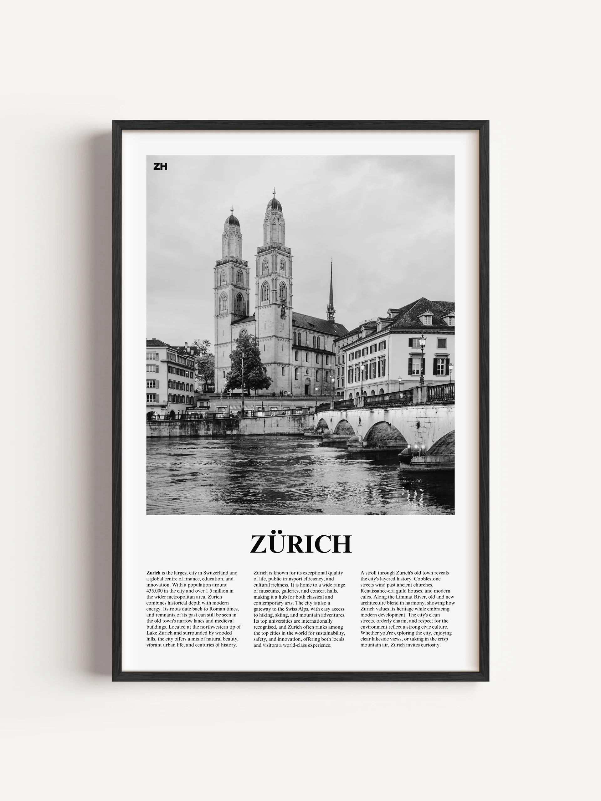 Zurich 04 Newspaper Poster | Framed product image (1)