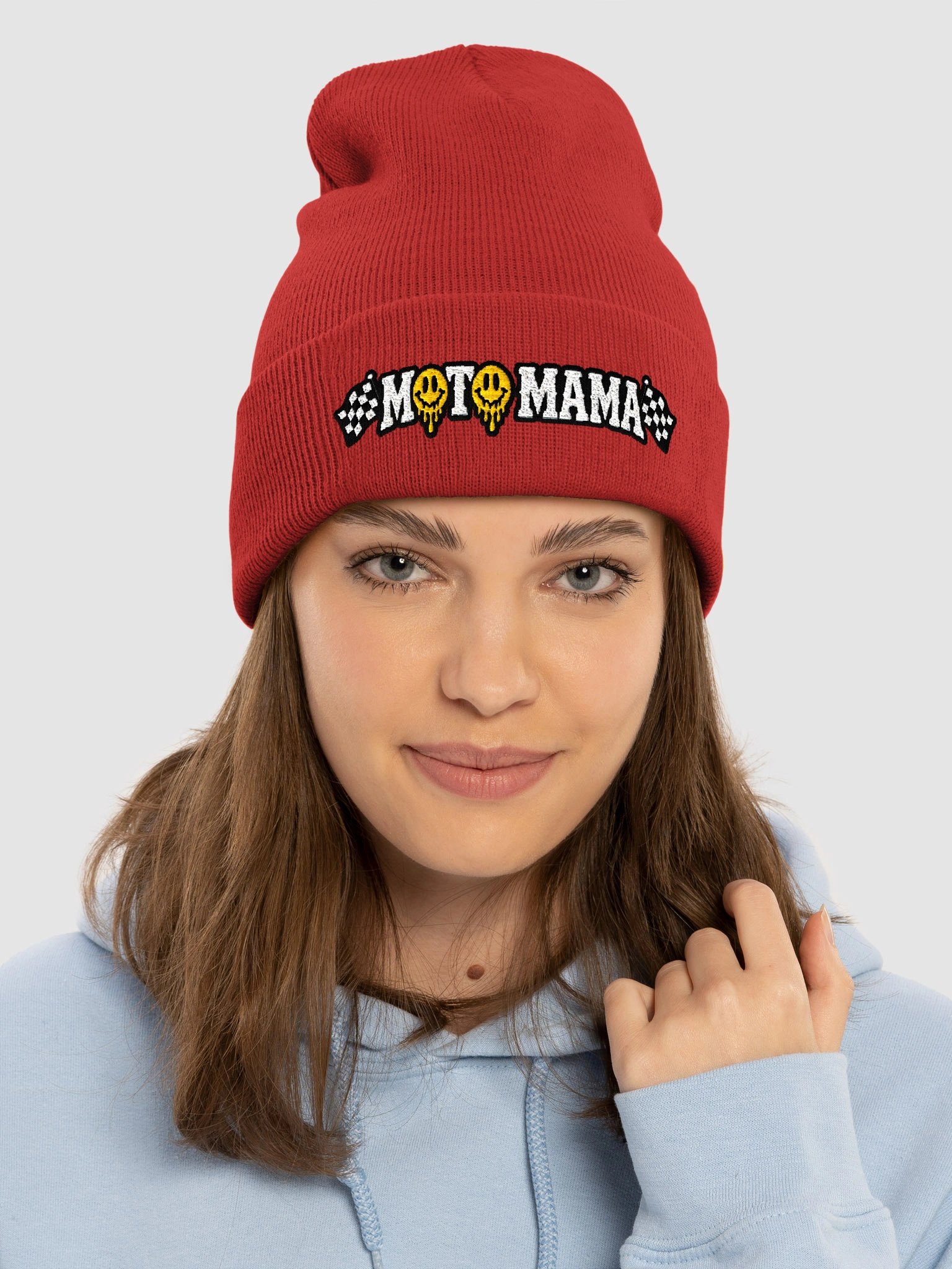 Red Smiley Moto Mama Beanie product image (3)