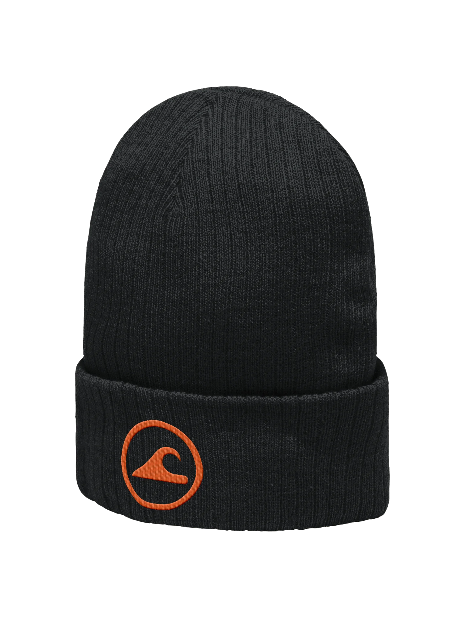 Embroidered Wave Rider Atlantis Ribbed Knit Beanie (Citrus) product image (2)