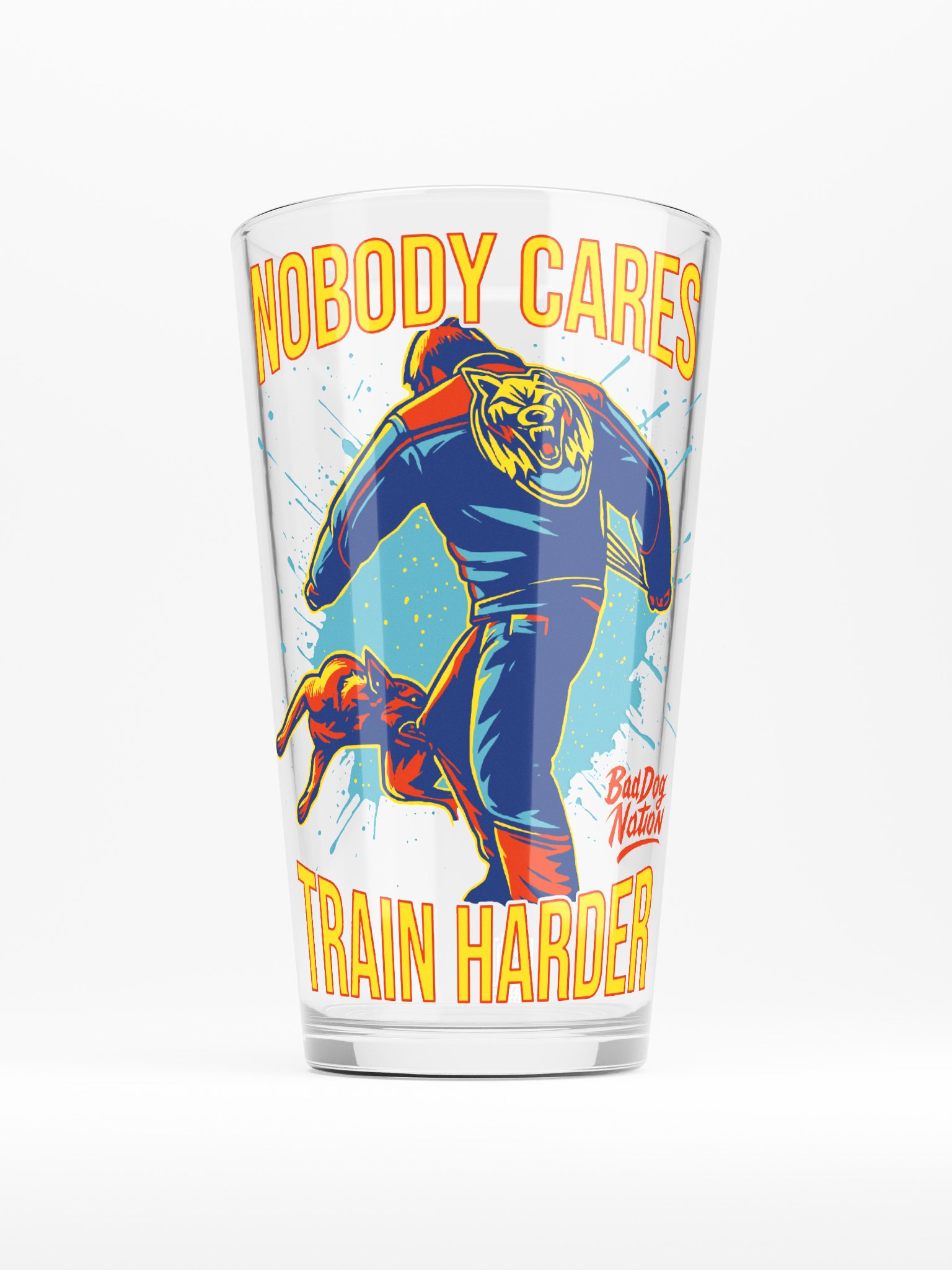 NOBODY CARES, TRAIN HARDER - Shaker Pint Glass product image (1)