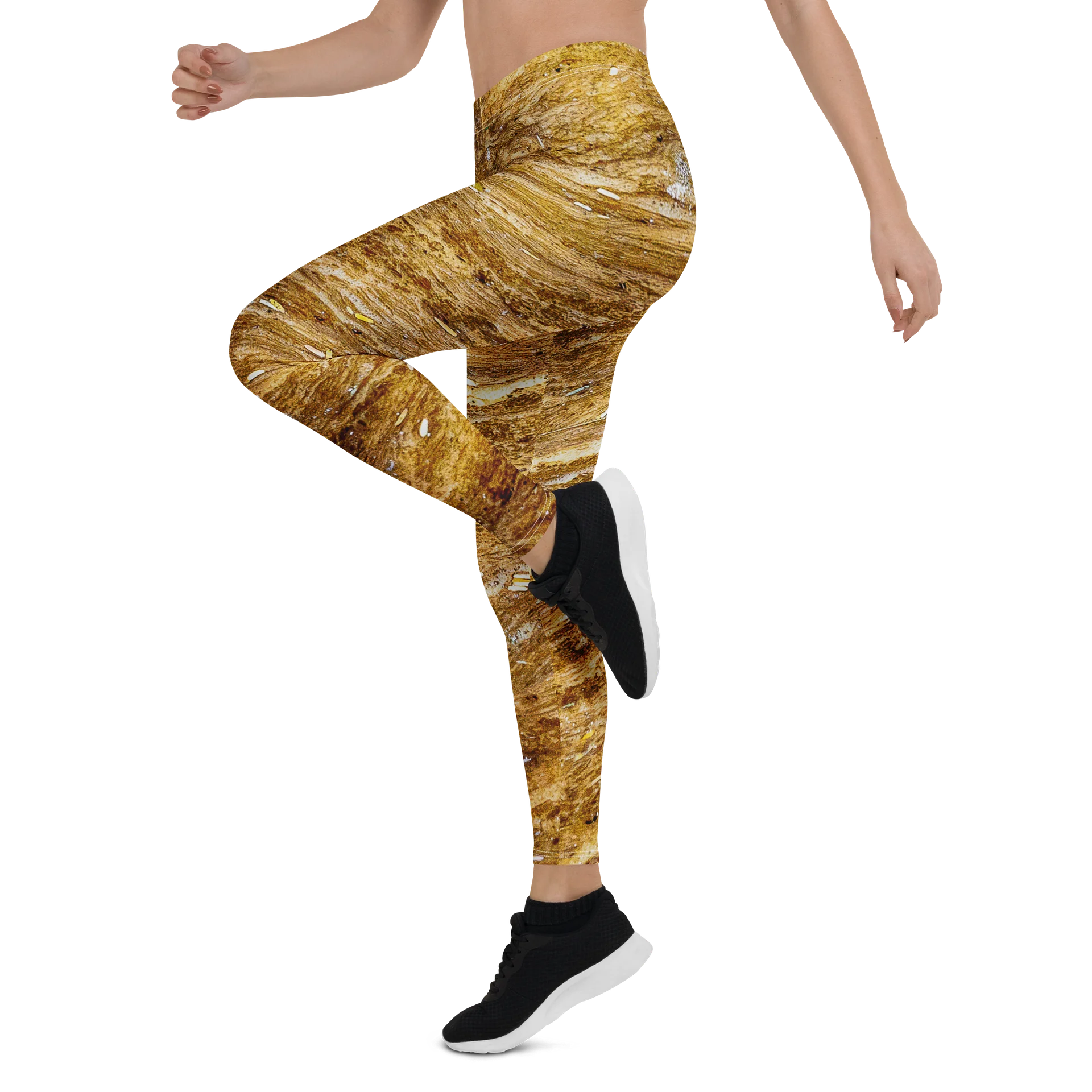 Golden Strata Women's All-Over Print High-Waisted Desert Canyon Leggings product image (5)