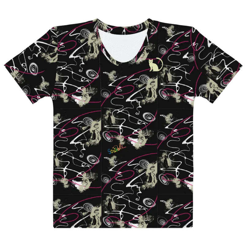 Women's Crew Neck Poly Tee 'Black Cat' product image (1)