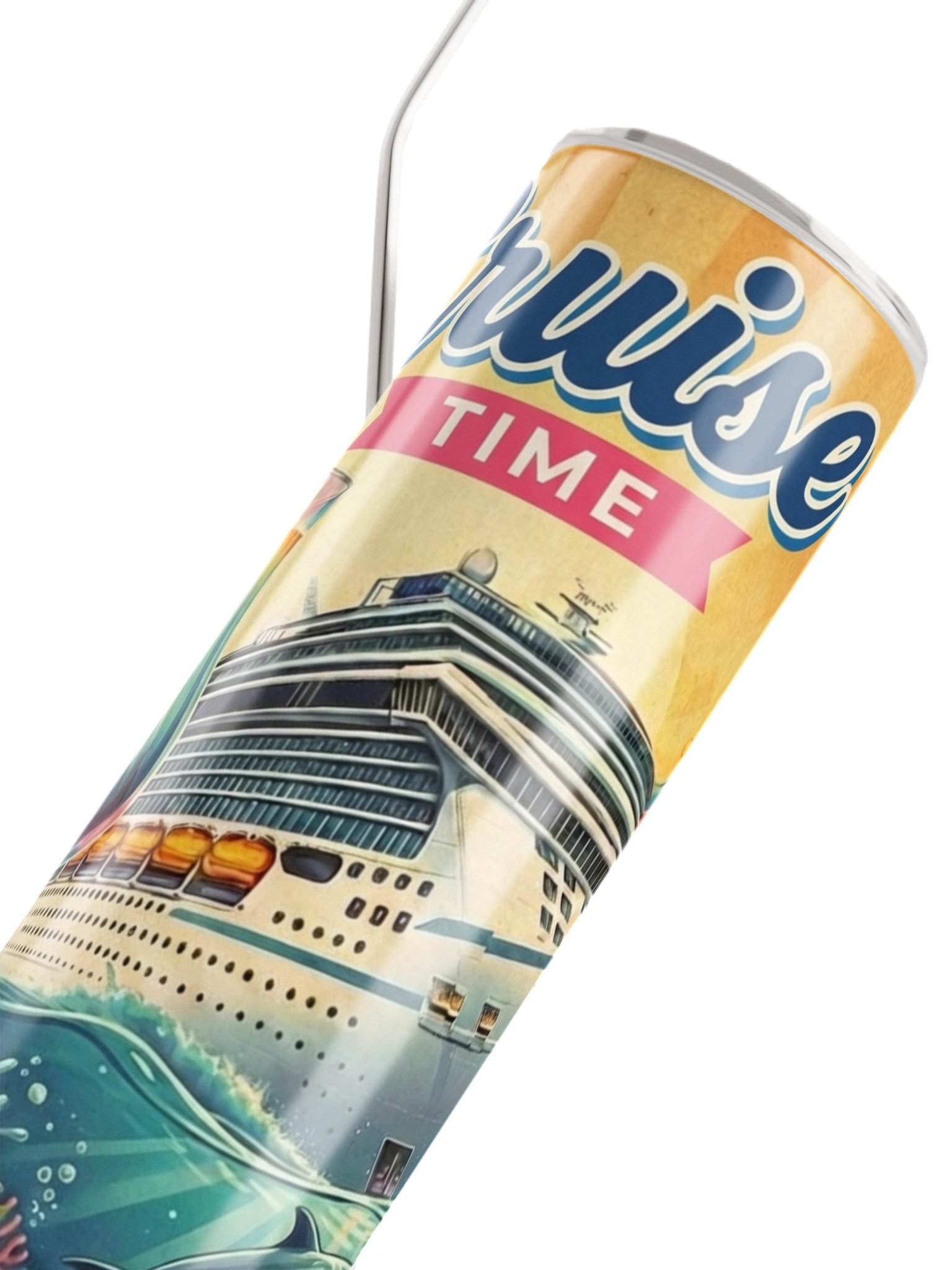 Cruise Time Stainless Steel Tumbler | Tropical Cruise Vacation Cup product image (4)