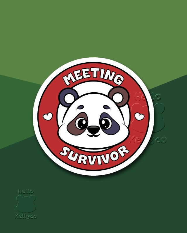 Meeting Survivor - Office Humor Round Vinyl Sticker product image (1)
