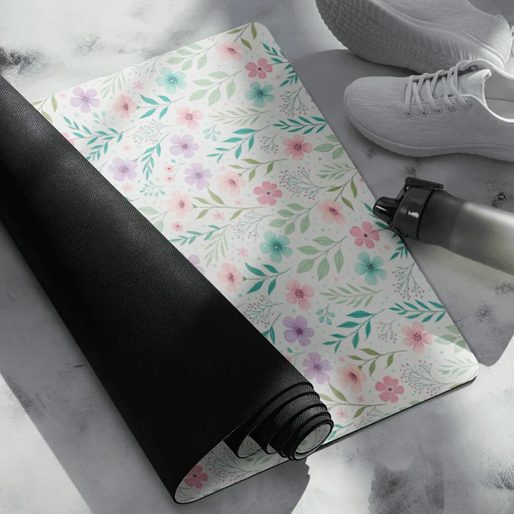Colorful Floral Pattern Yoga Mat by Treasure Pie product image (2)