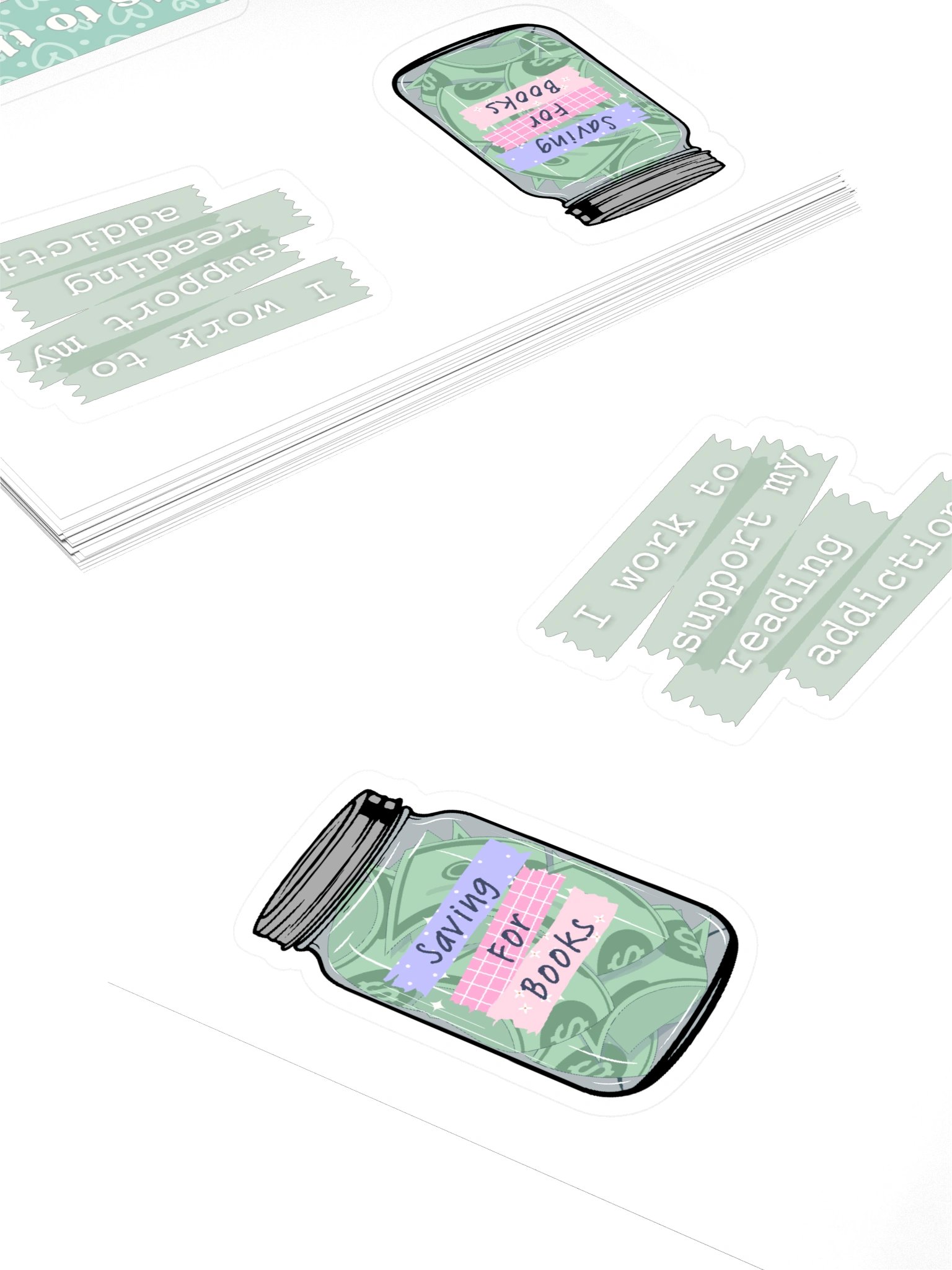 Book Lover Stickers - Green product image (4)