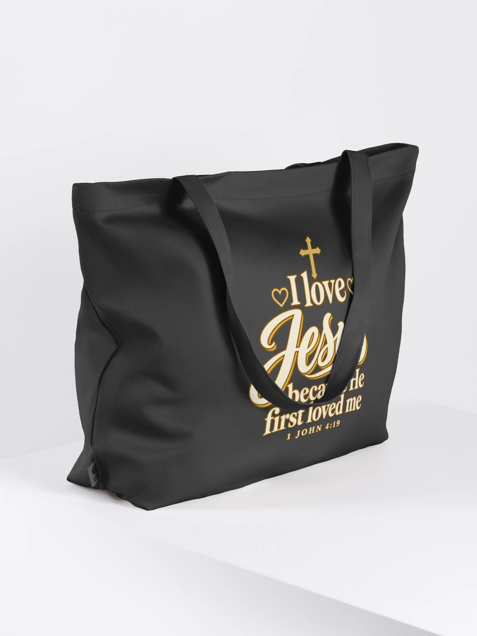 I Love Jesus Because He First Loved Me. Organic Cotton Tote product image (4)