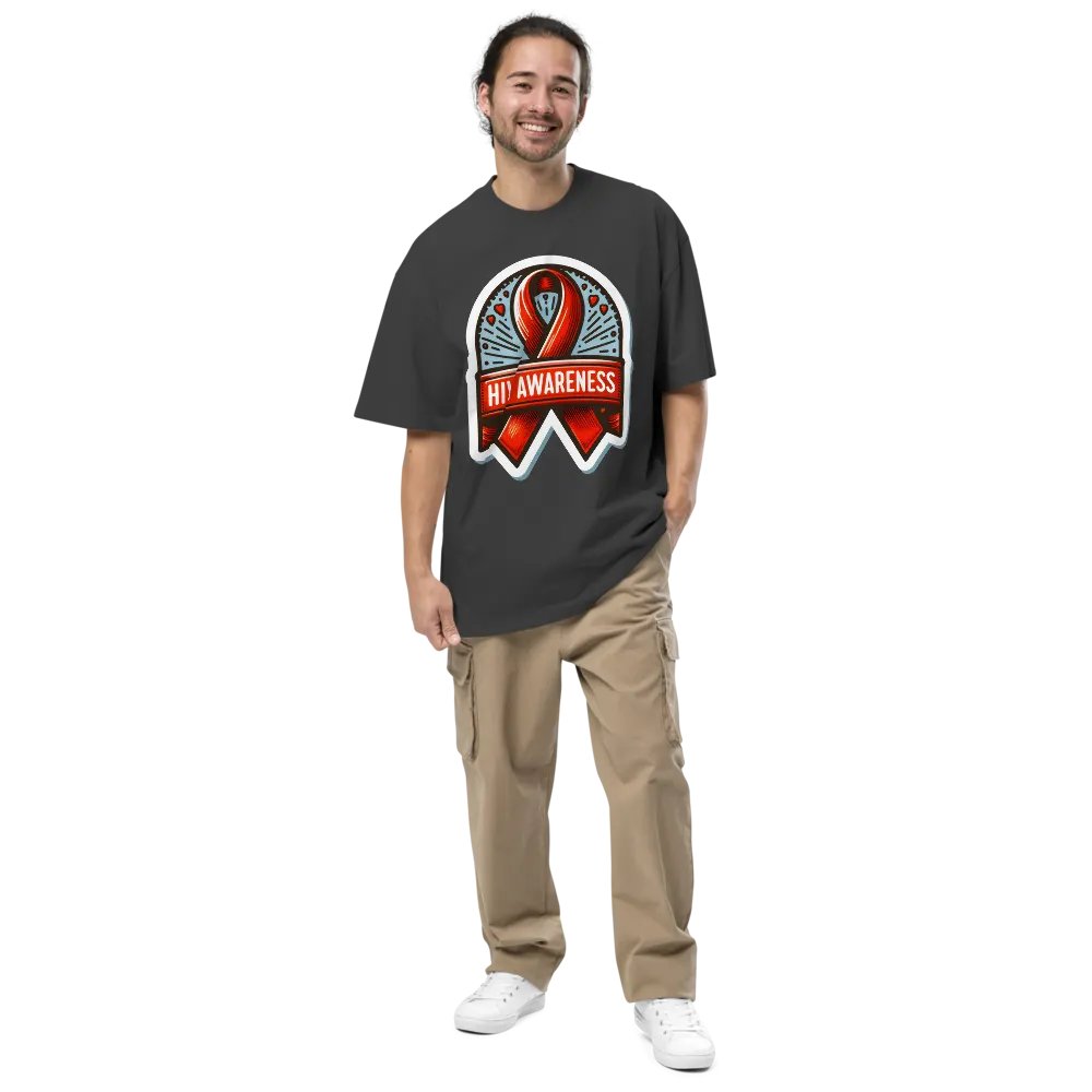 Bold HIV Awareness Ribbon Faded T-Shirt product image (4)