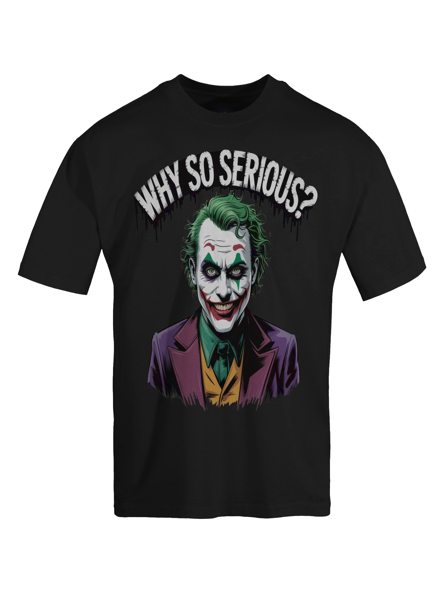 Crimson Query: Why So Serious? Joker Oversized Faded T-Shirt product image (1)