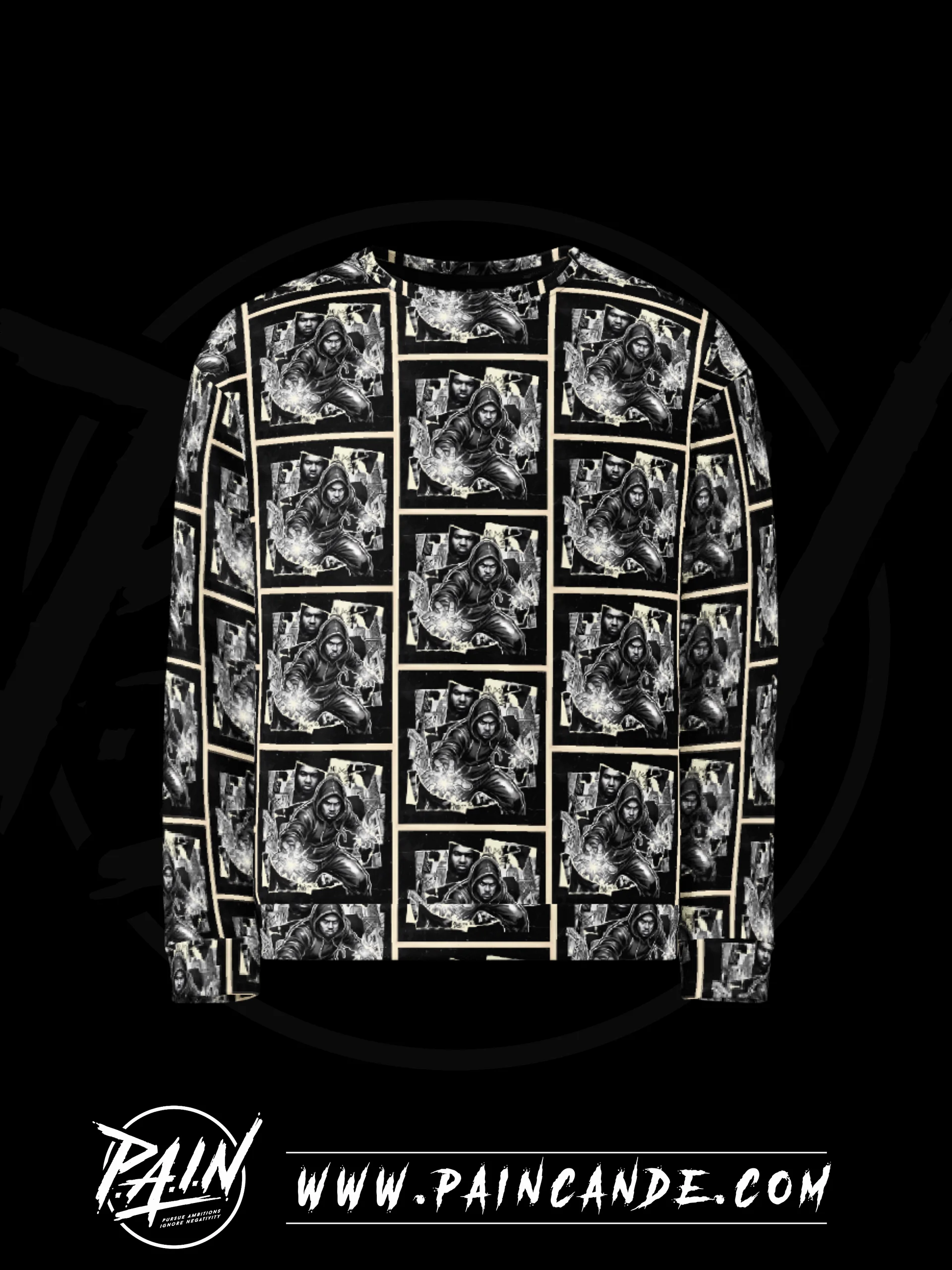 Hooded Faces All-Over Print Sweatshirt product image (1)