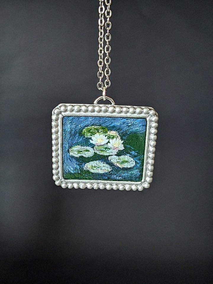 Monet Lillies Hand-Painted Pendant product image (2)