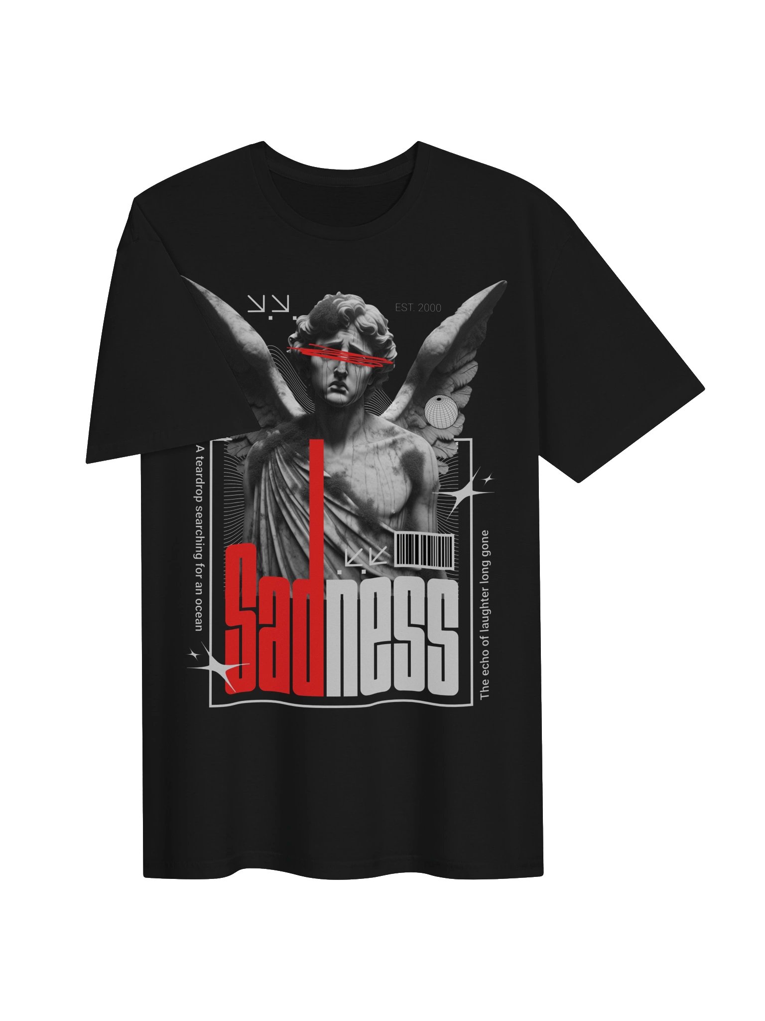 Sadness Winged Statue Graphic Unisex Softstyle T-Shirt product image (2)