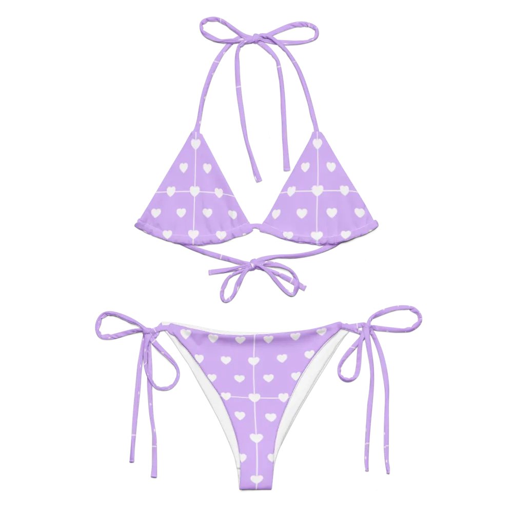 Pastel Heart Seamless Pattern String Bikini - v3 product image (1)