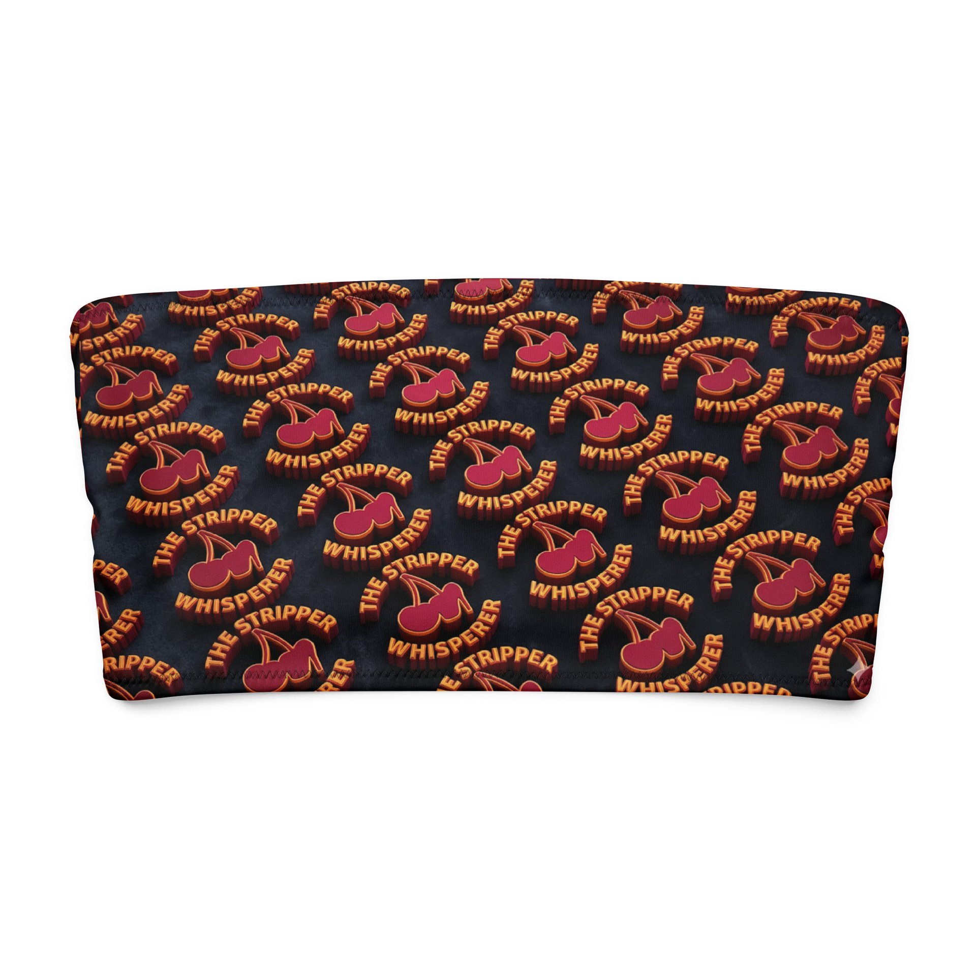 neon cherry all over print recycled bandeau bikini product image (1)