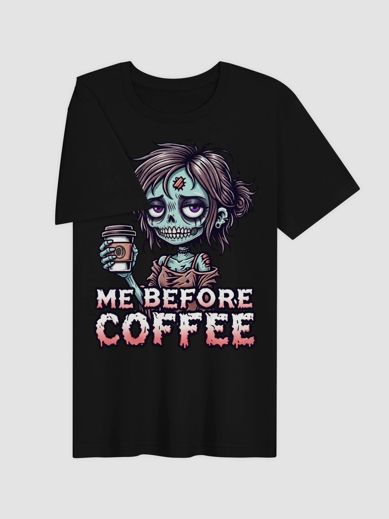 "Me Before Coffee" Zombie Chick T-Shirt | Me Before Coffee Collection product image (4)