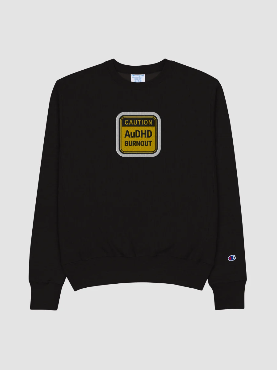 CAUTION: AuDHD BURNOUT (bubble design) embroidered Champion Crewneck Sweatshirt product image (1)