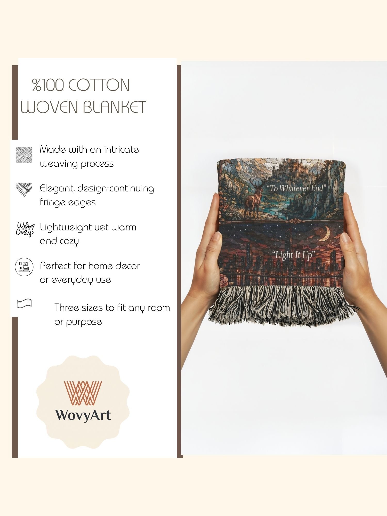 Throne of Glass Blanket To Whatever End Woven Tapestry Book Lover Gift Romantasy Bookish Reading Nook Home Decor product image (5)
