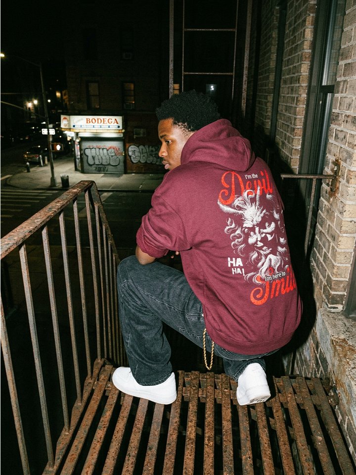 Devil Smile Hoodie | VOID Club Midweight Streetwear Hoodie product image (2)