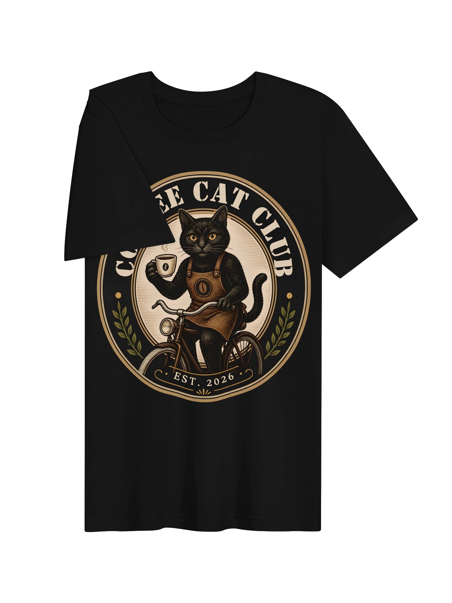 Vintage Black Cat Coffee T-Shirt | Retro Cat Cafe Shirt | Coffee Lover Gift | Cozy Coffee Club Tee | Cute Cat Graphic Shirt product image (16)
