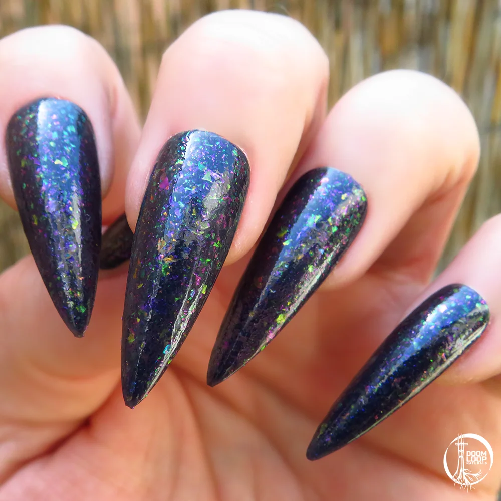 BLUE HOUR BREAK - Midnight Blue Jelly Flakie Nail Polish product image (10)