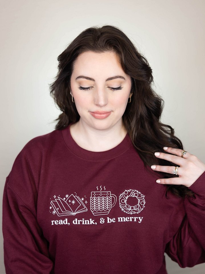 Read, Drink, & Be Merry Embroidered Sweatshirt product image (2)