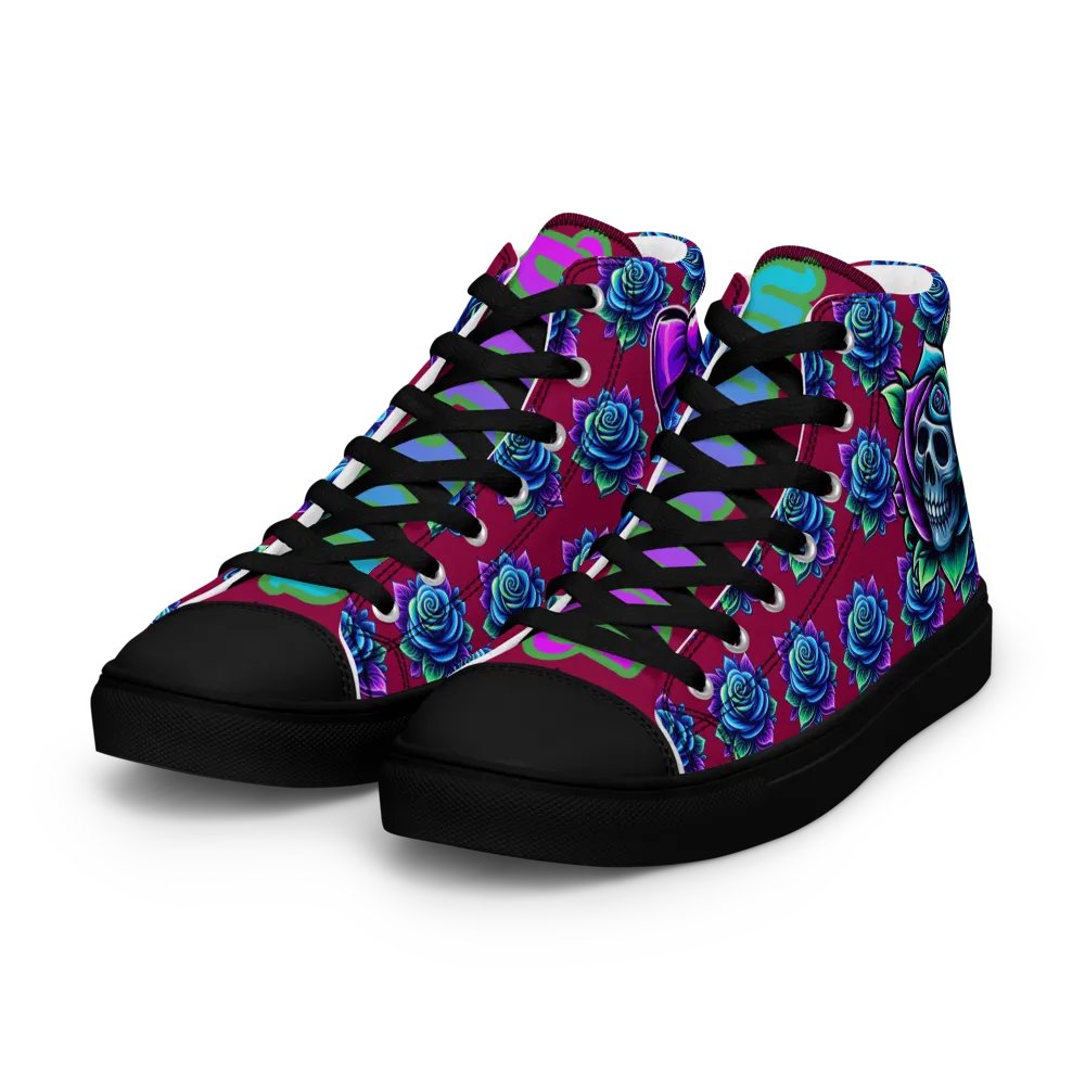 Rose Skull Women's High-Top Shoes product image (7)