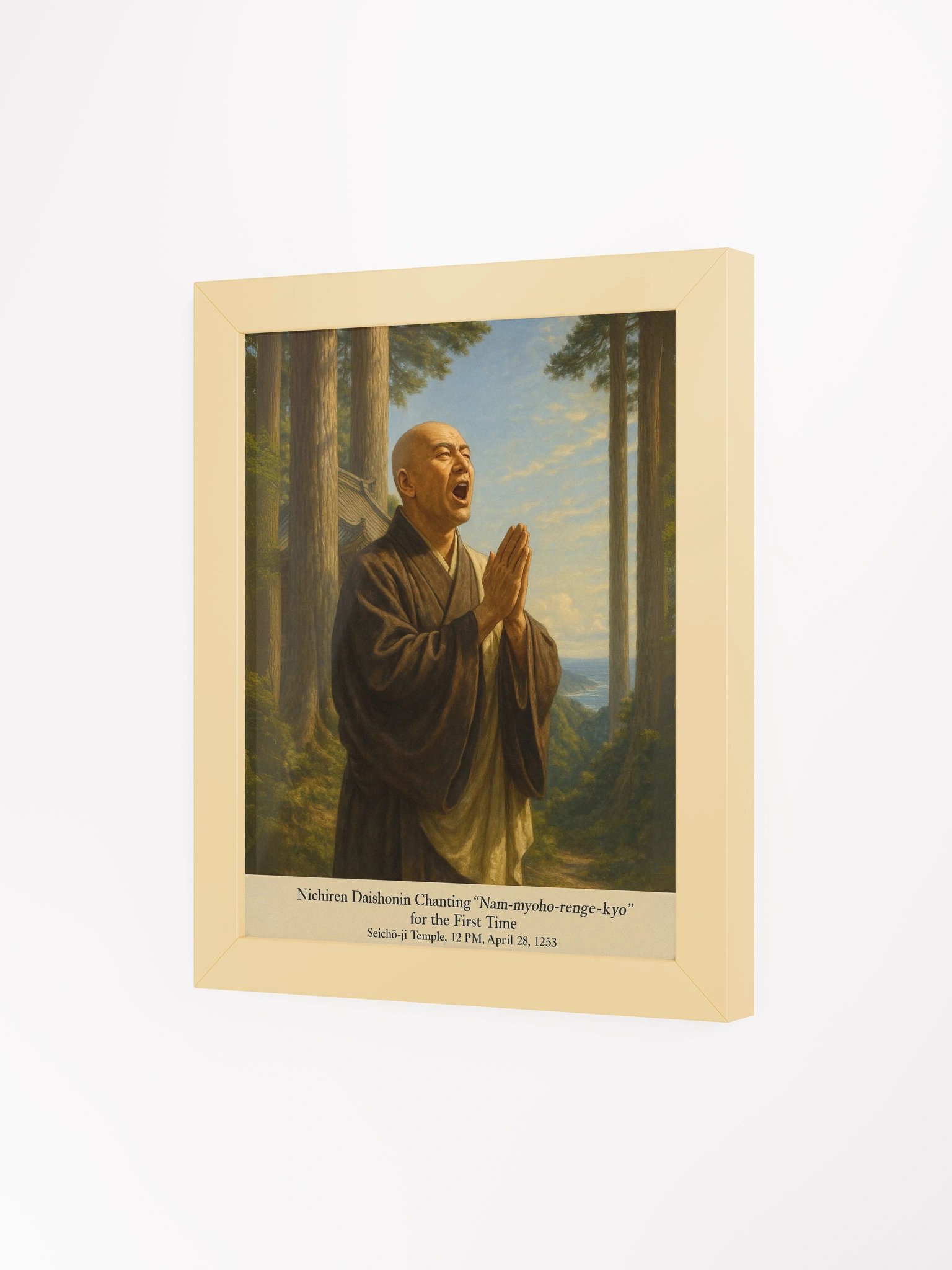 Nichiren Daishonin Chanting – Framed Matte Poster (1253, Seichō-ji Temple) product image (3)