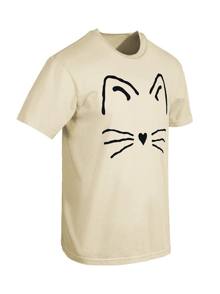 Minimal Cat Face T-Shirt - Relaxed Fit Heavyweight Unisex Cotton T-Shirt product image (6)