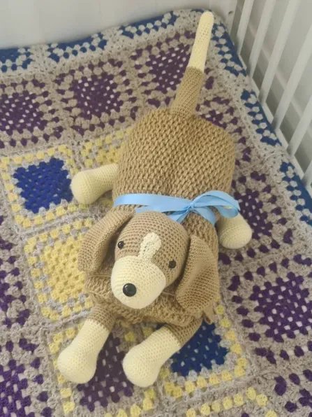 Beagle Dog Crochet Baby Blanket Pattern - Pram Toy & Play Mat PDF - Crafting Happiness product image (8)