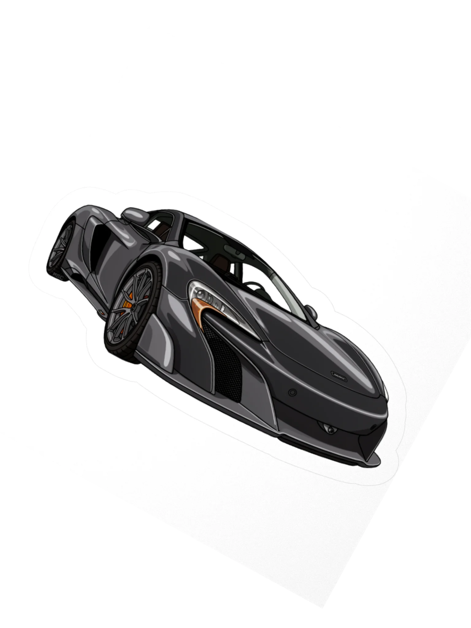 Black McLaren 675LT Sticker (Retro, Sketch, Silhouette) product image (6)