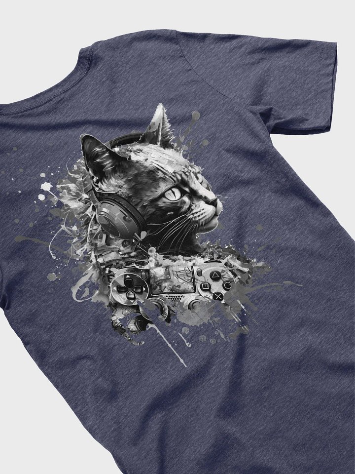 Black & White Gamer Cat {back print} product image (1)