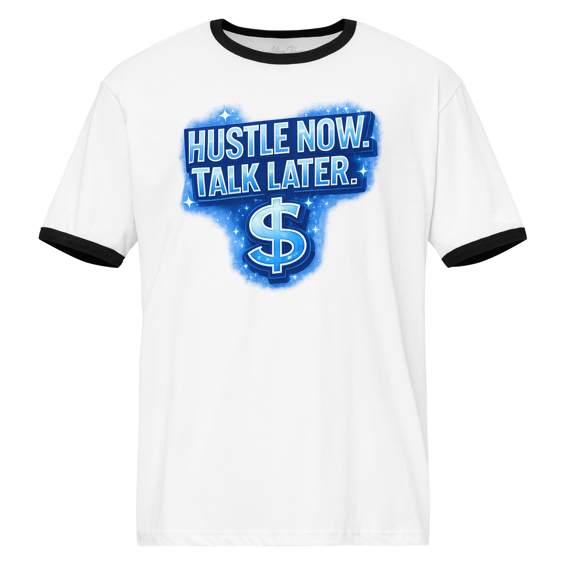 HUSTLE NOW TALK LATER Ringer Tee | product image (1)