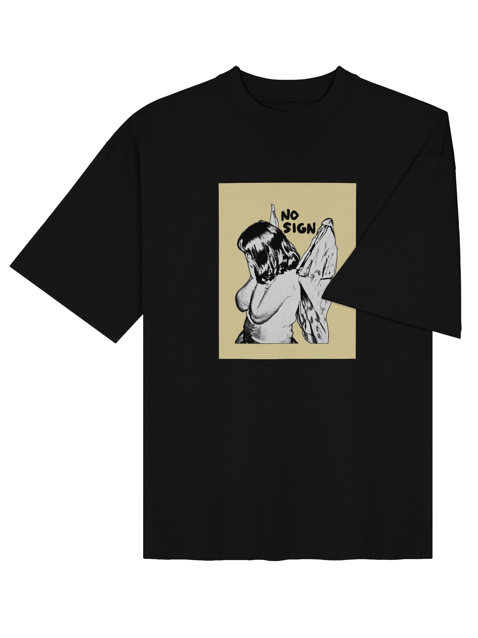 "NO SIGN" yellow unisex boxy tee product image (7)