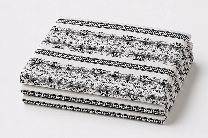 Geometric Black, Grey, White Jersey Fabric product image (1)