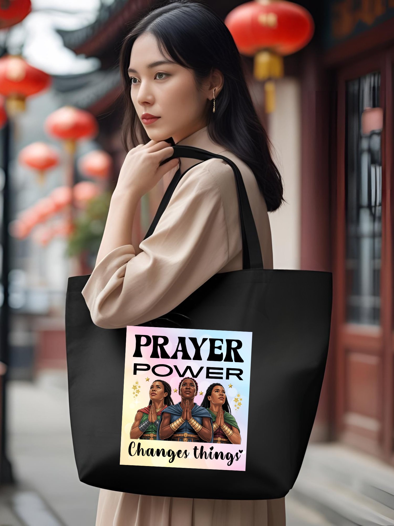Prayer Power Changes Things Christian Eco Tote Bag product image (1)