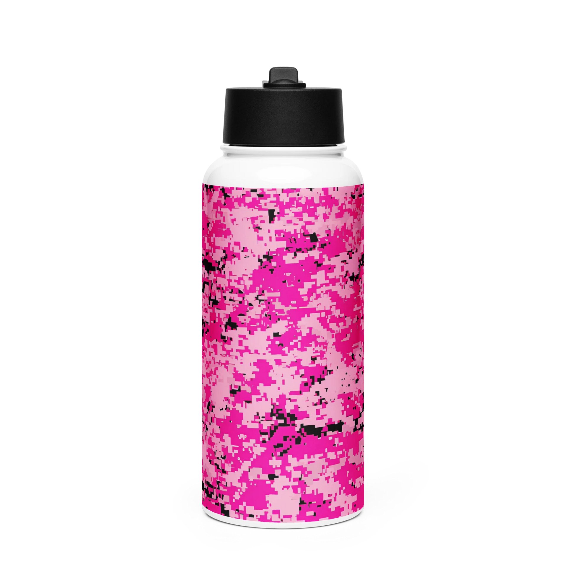Pink Pixel Camo Stainless Steel Water Bottle product image (1)