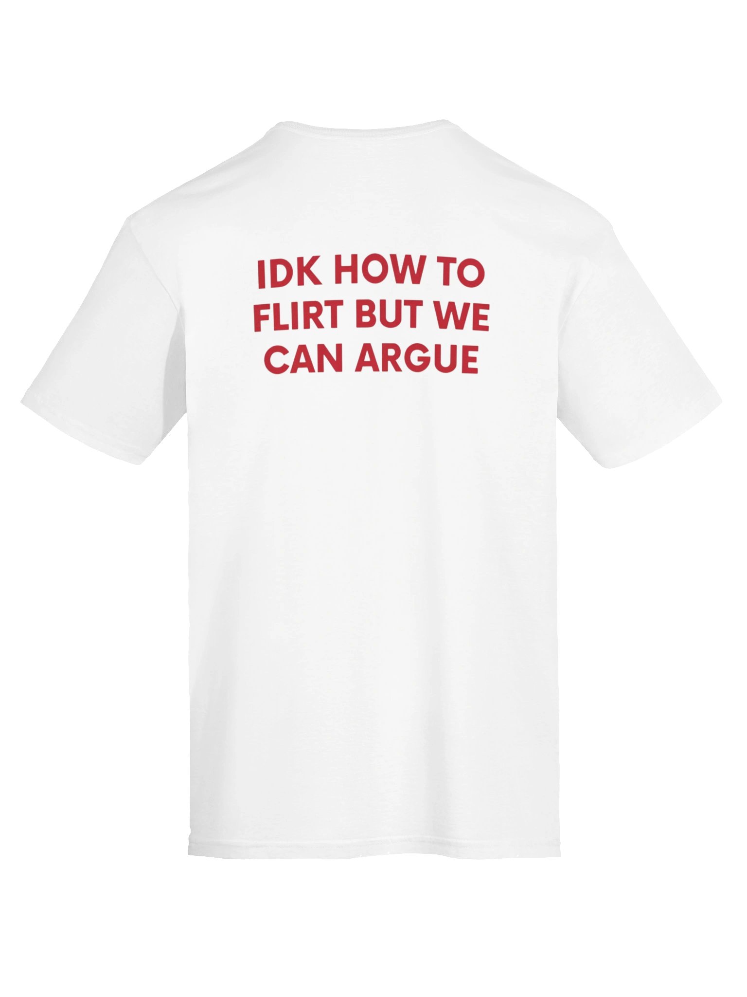 " IDK HOW TO FLIRT BUT WE CAN ARGUE " Back-Print Graphic Tee product image (34)